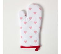 Homescapes Red Hearts Cotton Oven Glove