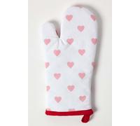 Homescapes Red Hearts Cotton Oven Glove