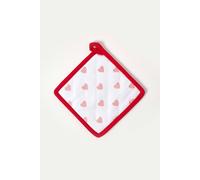 Homescapes Red Hearts Cotton Pot Holder Homescapes Red