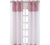 Homescapes Red Love Hearts Ready Made Eyelet Curtain Pair | Size: 140 cm width x 183 cm drop Homescapes Red 140 cm width x 183 cm drop