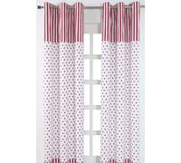 Homescapes Red Love Hearts Ready Made Eyelet Curtain Pair | Size: 140 cm width x 229 cm drop Homescapes Red 140 cm width x 229 cm drop