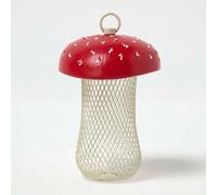 Homescapes Red Mushroom Hanging Bird Feeder
