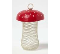 Homescapes Red Mushroom Hanging Bird Feeder Red