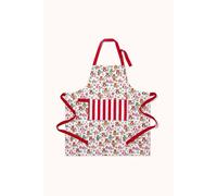 Homescapes Red Owls Cotton Apron 100% Cotton, Adjustable & Machine Washable Red One Size