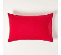 HOMESCAPES Red Pure Egyptian Cotton Pillowcase Standard Size 200 TC 400 Thread Count Percale Equivalent Housewife Pillow Case Pack of 2