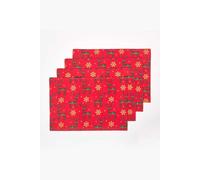 Homescapes Red Reindeer Christmas Placemats, Set Of 4 Red