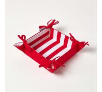 Homescapes Red Stripe Reversible Bread Basket