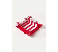 Red Stripe Reversible Bread Basket Homescapes Red One Size