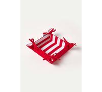 Homescapes Red Stripe Reversible Bread Basket Red