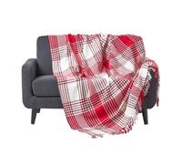 (Red, 150 x 200 cm) Tartan Check Sofa and Bed Throw