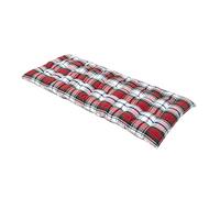 HOMESCAPES Red Tartan Garden Bench Cushion 2 Seater Seat Pad for Patio Furniture Kitchen or Dining Bench Indoor & Outdoor Use Comfortable 100% Cotton “Macduff” Style Thick Cushion 108 cm Wide