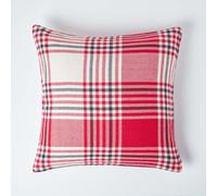 (Red, 45 x 45 cm) Tartan Pattern Cushion Cover