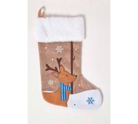 Homescapes Reindeer Christmas Stocking In Brown Brown One Size