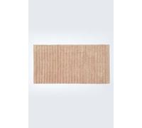 Ribbed Cotton Spa Style Bath Mat Homescapes Beige One Size