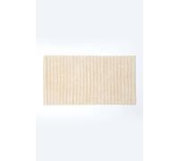 HOMESCAPES Cotton Ribbed Spa Style Cream Bath Mat, 100% Cotton Ultra Absorbent, Washable at Home
