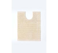 (Cream, Pedestal Mat) Ribbed Cotton Spa Style Bath Mat