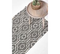 Homescapes Riga 100% Cotton Printed Patterned Hall Runner, 66 X 200 Cm In Grey Grey