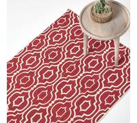 Riga 100% Cotton Printed Patterned Rug Homescapes Red 160cm x 230cm
