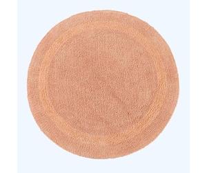 HOMESCAPES Round Bathroom Mat, Luxury 1600gsm Extra Soft 100% Cotton, Reversible Bath Mat Non-Slip, Washable, Super Absorbent, Quick-Dry, Peach Round Bathroom Rug, 80cm