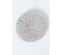 Homescapes Round Button Cushion, 36Cm In Grey Grey