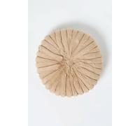Homescapes Round Button Cushion, 36Cm In Natural Natural