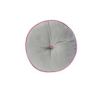 HOMESCAPES Grey and Pink Round Floor Cushion Large Decorative Circular Children’s & Garden Seat Pad, Pre-Filled 100% Cotton Indoor and Outdoor Cushion, 43cm