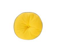 Homescapes Round Cotton Floor Cushion Soft, Comfy & Machine Washable In Yellow Yellow One Size