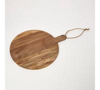 Homescapes Round Mango Wood Chopping And Serving Board, 40 Cm