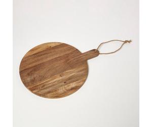 Homescapes Round Mango Wood Chopping And Serving Board, 40 Cm
