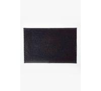 HOMESCAPES Rubber Door Mat with Grass Effect Scraper, 40cm x 60cm, Black, for Indoor or Outdoor Use