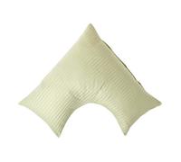 HOMESCAPES Sage Green Pure Egyptian Cotton V-Shape Pillowcase 330 TC 500 Thread Count Percale Equivalent Satin Stripe Pillow Case For Nursing Pregnancy and Elderly