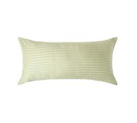 HOMESCAPES Silky 330 TC Egyptian Cotton Satin Stripe Pillowcase, European Size - Sage Green - 40 x 80 cm