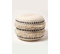 Sahara Macrame Tufted Boho Pouffe Homescapes Natural One Size
