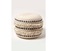 Homescapes Sahara Macrame Tufted Boho Pouffe In Natural Natural