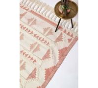 Homescapes Satara Pink Kilim Wool Rug Pink