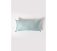 HOMESCAPES Organic 400 TC Egyptian Cotton Sateen Pillowcase, European Size - Blue - 40 x 80 cm
