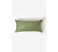 HOMESCAPES Green Organic Cotton Euro Size Pillowcase 40 x 80 cm 400TC 600 Thread Count Equivalent Pillow Case with Zip