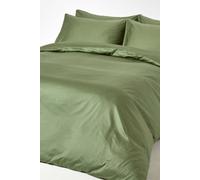 Homescapes Moss Green Organic Cotton Duvet Cover Set 400 Tc, Single