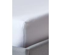 HOMESCAPES Organic Cotton White Fitted Sheet (12”) Super King Size 400TC 600 Thread Count Equivalent Bed Sheet with Fully Elasticated Skirt