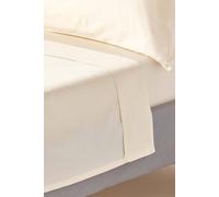 HOMESCAPES Cream Pure Organic Cotton Flat Sheet Single 400TC 600 Thread Count Equivalent Bed Sheet