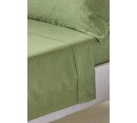 Homescapes Sateen Cotton Flat Sheet 400 Tc In Green Green