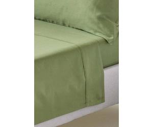 Homescapes Sateen Cotton Flat Sheet 400 Tc In Green Green