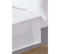 HOMESCAPES White Pure Organic Cotton Flat Sheet Single 400TC 600 Thread Count Equivalent Bed Sheet