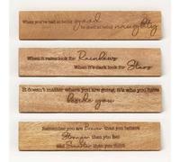Homescapes Sayings Plaque Wall Art, 5 X 26Cm, Set Of 4