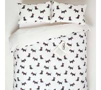 Homescapes Scottie Dog Digitally Printed Cotton Duvet Cover Set, Super King