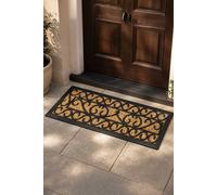 Homescapes Scroll Rubber And Coir Doormat In Natural Natural