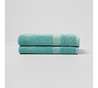 HOMESCAPES Sea Green Turkish Cotton Set of 2 Bath Towels Super Soft Thick & Absorbent 500 GSM Towel Heavy Weight for everyday Luxury