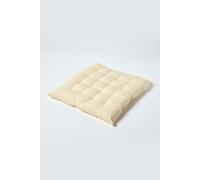 Solid Cotton Seat Pad with Button Straps - Cream / 5cm