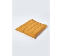 Solid Cotton Seat Pad with Button Straps - Mustard / 5cm
