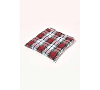 Homescapes Seat Pad Macduff Tartan - 100% Cotton, Button Straps, 40 x 40 cm